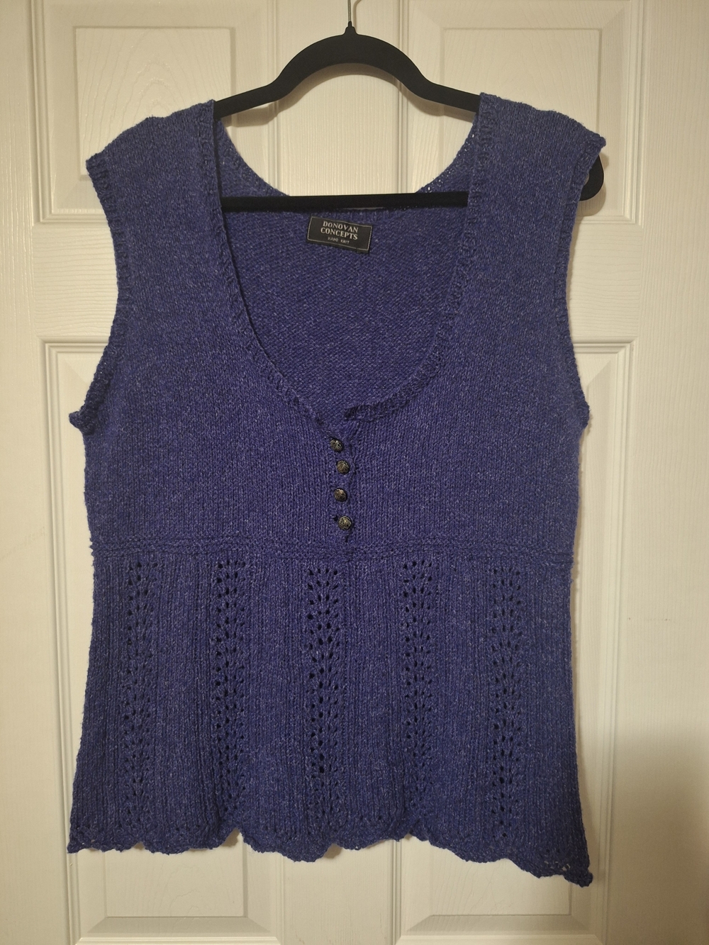 DONOVAN CONCEPTS Purple Knit Sleeveless V-Neck Sweater